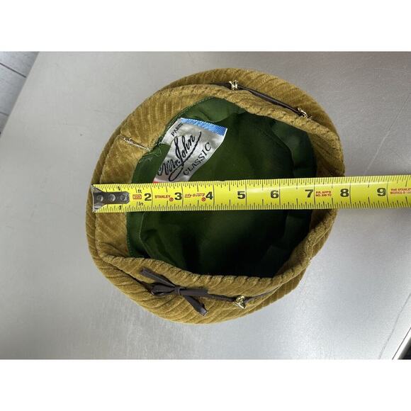 Vintage Mr. John Women's Classic Fabric Pillbox Style Hat Brown Green - Picture 5 of 5